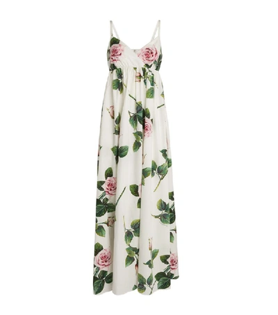 Shop Dolce & Gabbana Cotton Tropical Rose Maxi Dress