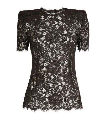 Shop Dolce & Gabbana Lace Short-sleeved Top