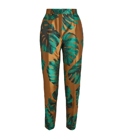 Shop Dolce & Gabbana Leaf Jacquard Trousers