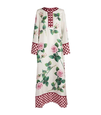 Shop Dolce & Gabbana Rose Print Kaftan Dress