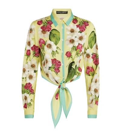 Shop Dolce & Gabbana Floral Print Twist Shirt