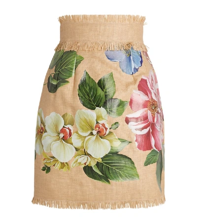 Shop Dolce & Gabbana Floral Paperbag Skirt