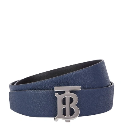 Shop Burberry Leather Monogram Belt