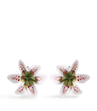 Shop Dolce & Gabbana Lily Clip-on Earrings