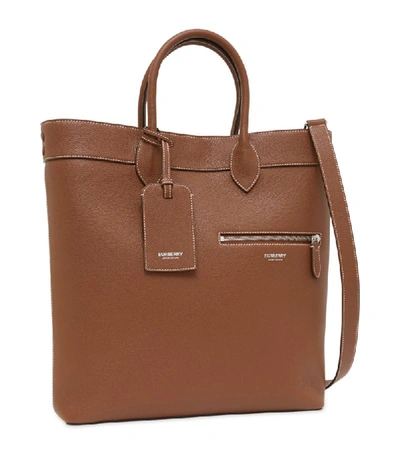 Shop Burberry Grained Leather Tote