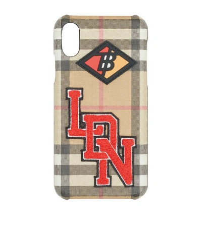 Shop Burberry Vintage Check Logo Iphone X/xs Case