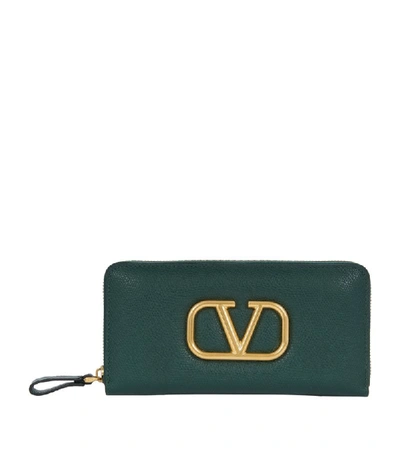 Shop Valentino Leather Vlogo Continental Wallet