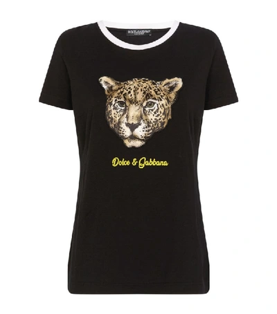 Shop Dolce & Gabbana Cotton Leopard Print T-shirt