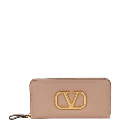 Shop Valentino Leather Vlogo Continental Wallet