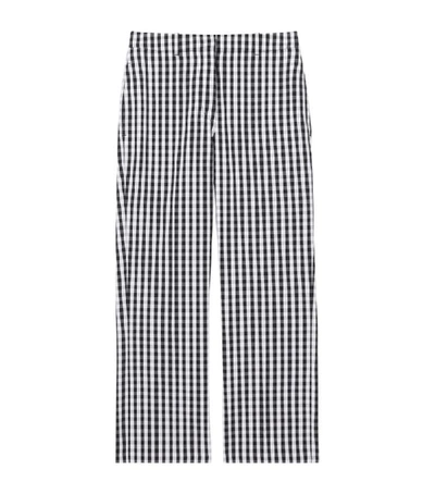 Shop Burberry Gingham Cropped Straight Trousers