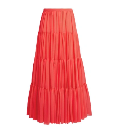 Shop Valentino Tiered Pleated Skirt