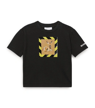 Shop Burberry Kids Cotton Deer-print T-shirt (6-24 Months)
