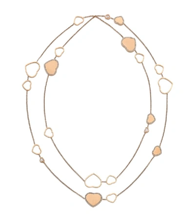Shop Chopard Rose Gold And Diamond Happy Hearts Golden Hearts Sautoir Necklace