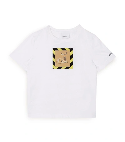 Shop Burberry Kids Caution Deer Print T-shirt (3-12 Years)