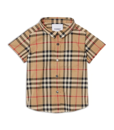 Shop Burberry Kids Vintage Check Short-sleeved Shirt