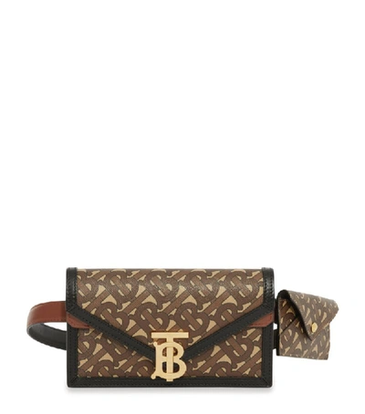 Shop Burberry E-canvas Envelope Tb Monogram Belt Bag