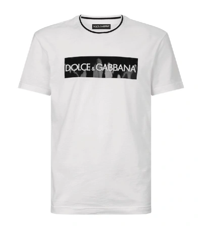 Shop Dolce & Gabbana Stripe Collar Logo T-shirt
