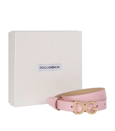 Shop Dolce & Gabbana Kids Logo Leather Belt In Pink