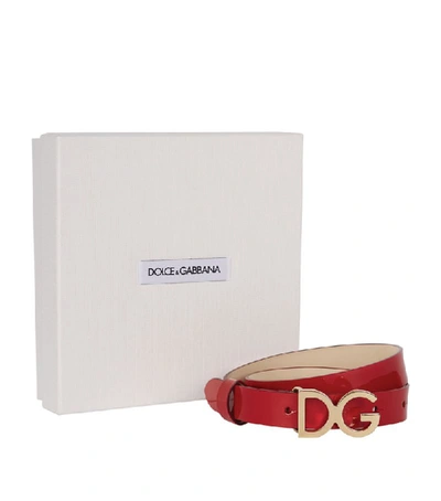 Shop Dolce & Gabbana Logo Leather Belt In Red
