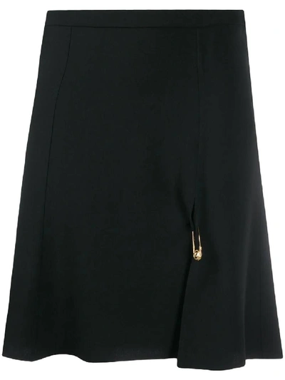 Shop Versace Medusa Pin Skirt Black