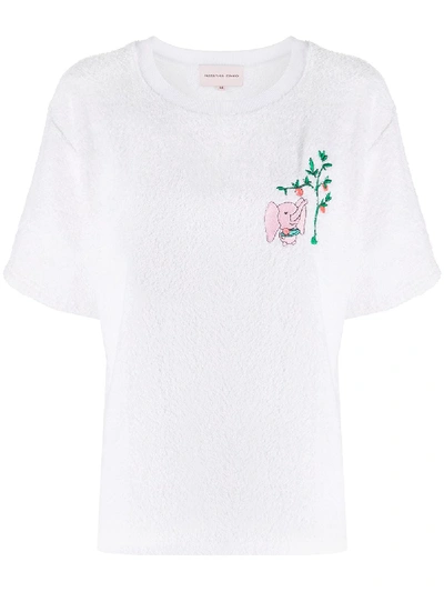 Shop Natasha Zinko Terry Elephant T-shirt In White