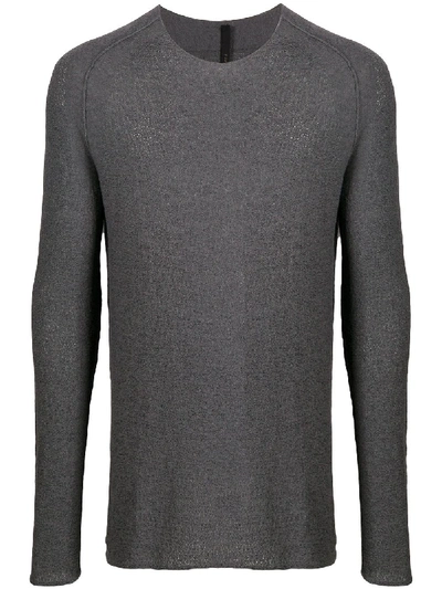 Shop Forme D'expression Perforated Crew Neck Jumper In Grey