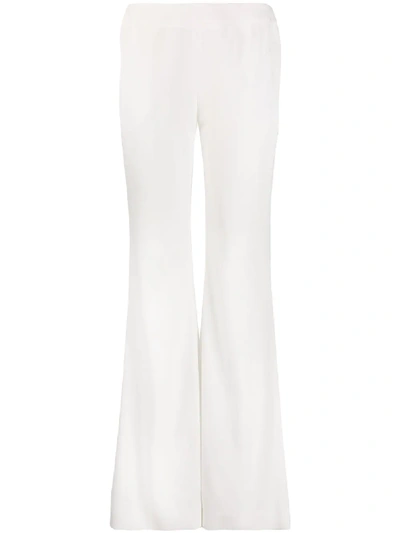 Shop Balmain High Waist Flared Trousers In White