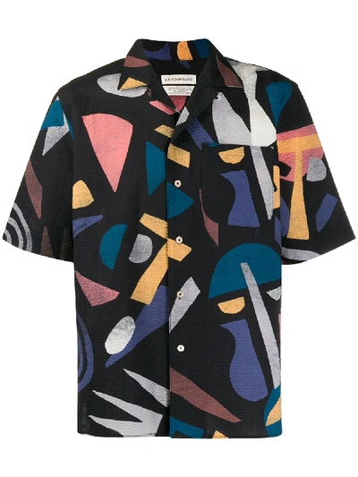 Shop A Kind Of Guise Geometric Short Sleeve Shirt In Black