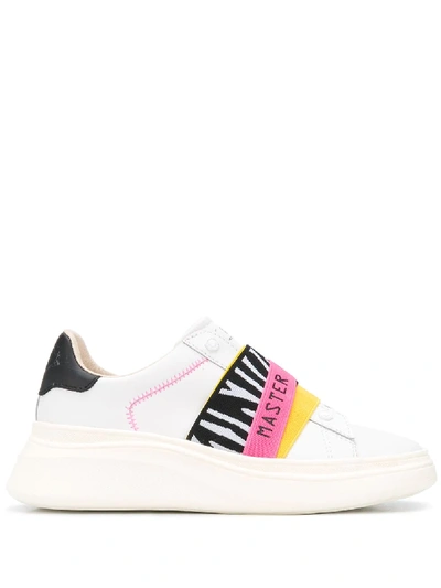 Shop Moa Master Of Arts Colour-block Strap Sneakers In White