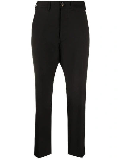 Shop Vivienne Westwood Anglomania High-waisted Cropped Trousers In Black