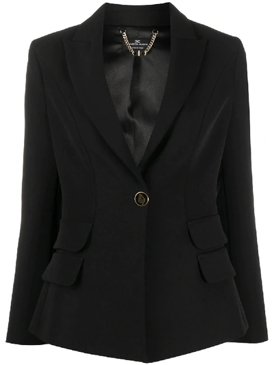 Shop Elisabetta Franchi Tailored Blazer Jacket In Black