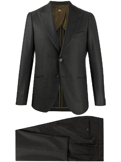 Shop Maurizio Miri Two-piece Textured Suit In Grey