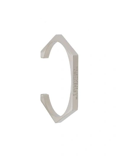 Shop Off-white Hex Nut Cuff Bracelet In Silver