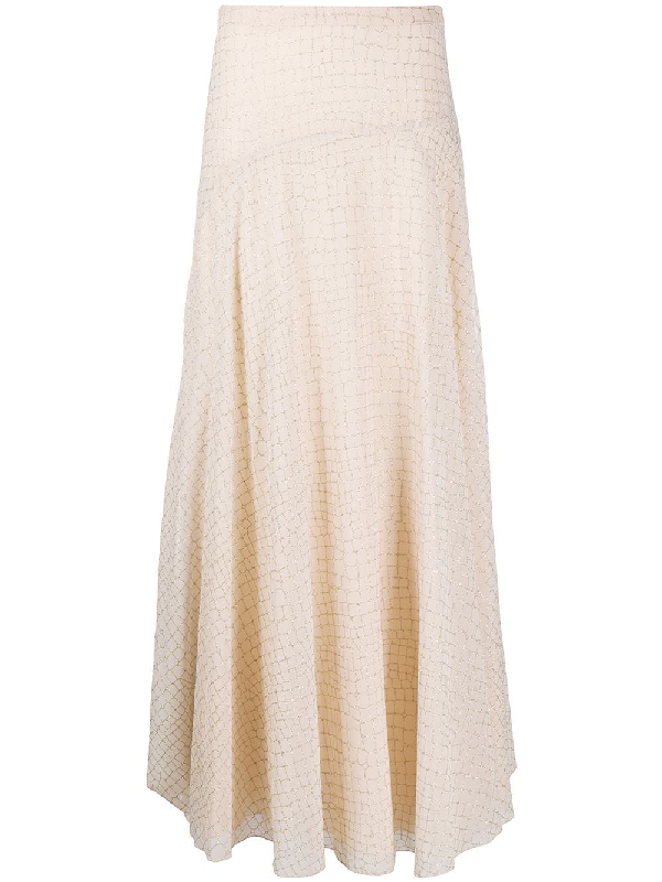 blush chiffon maxi skirt