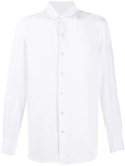 Shop Finamore 1925 Napoli Long Sleeve Regular Fit Shirt In White