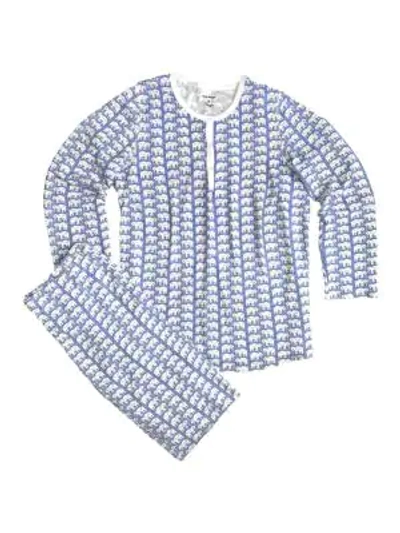 Shop Roller Rabbit Elephant Print 2-piece Pajama Set In Blue