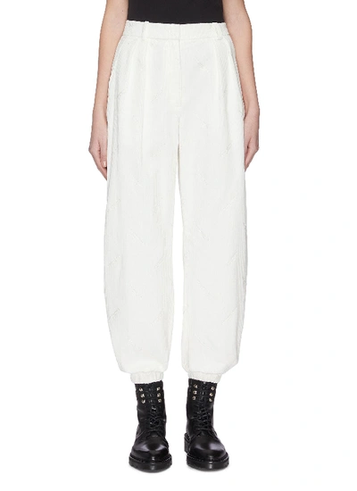 Shop Alexander Wang Logo Embroidered Corduroy Jogging Pants In White