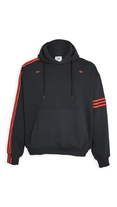 Shop Adidas Originals X 424 Vocal Hoodie In Black/red
