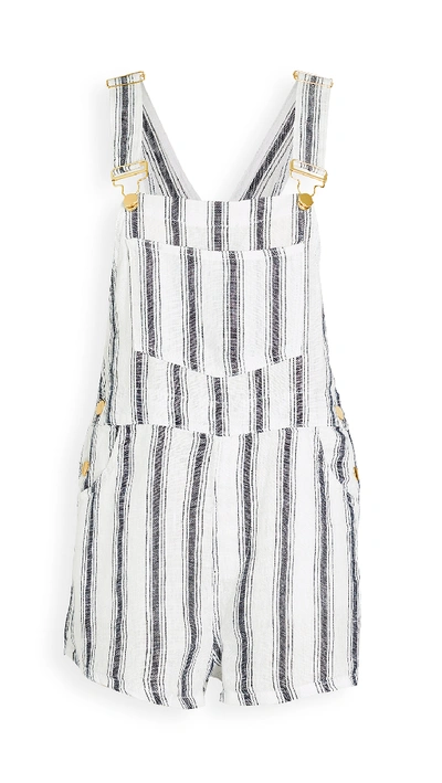 Shop Weworewhat Basic Short Overalls In Navy/white