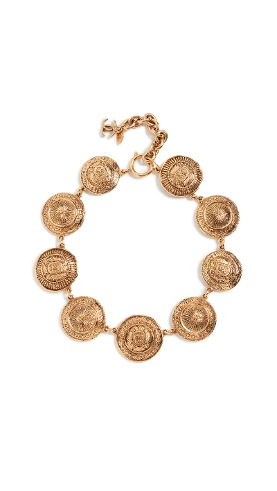 Pre-owned Chanel Coin Choker In Gold