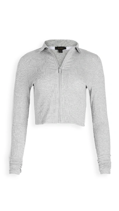 Shop Alala Rise Zip Up Sweater In Heather Grey
