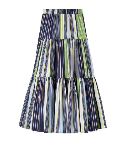 Shop Tory Burch Striped Cotton Maxi Skirt