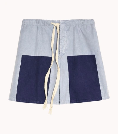 Shop Loewe X Paula's Ibiza Contrast Patch Shorts In Blue