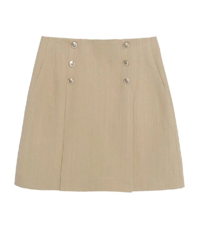 Shop Sandro Cotton-linen Mini Skirt