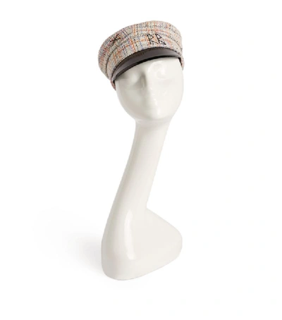 Shop Ruslan Baginskiy Tweed Baker Boy Cap