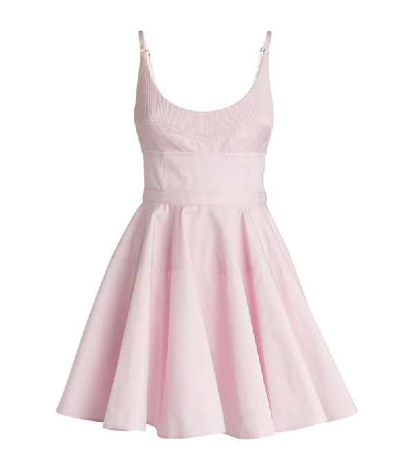 pale pink fit and flare dress