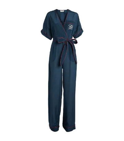 Shop Fendi Silk Karligraphy Jumpsuit