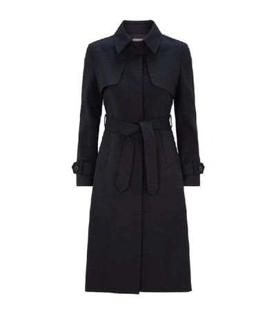 Shop Sandro Pleated Trench Coat In Blue