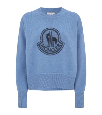 Shop Moncler Wool-cashmere Logo Sweater