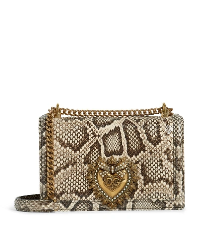 Shop Dolce & Gabbana Medium Python Devotion Shoulder Bag In Multi